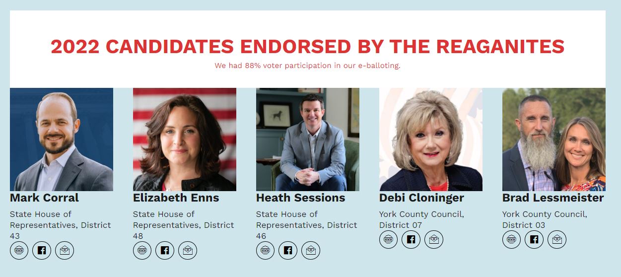 Reaganites Endorse Five Candidates