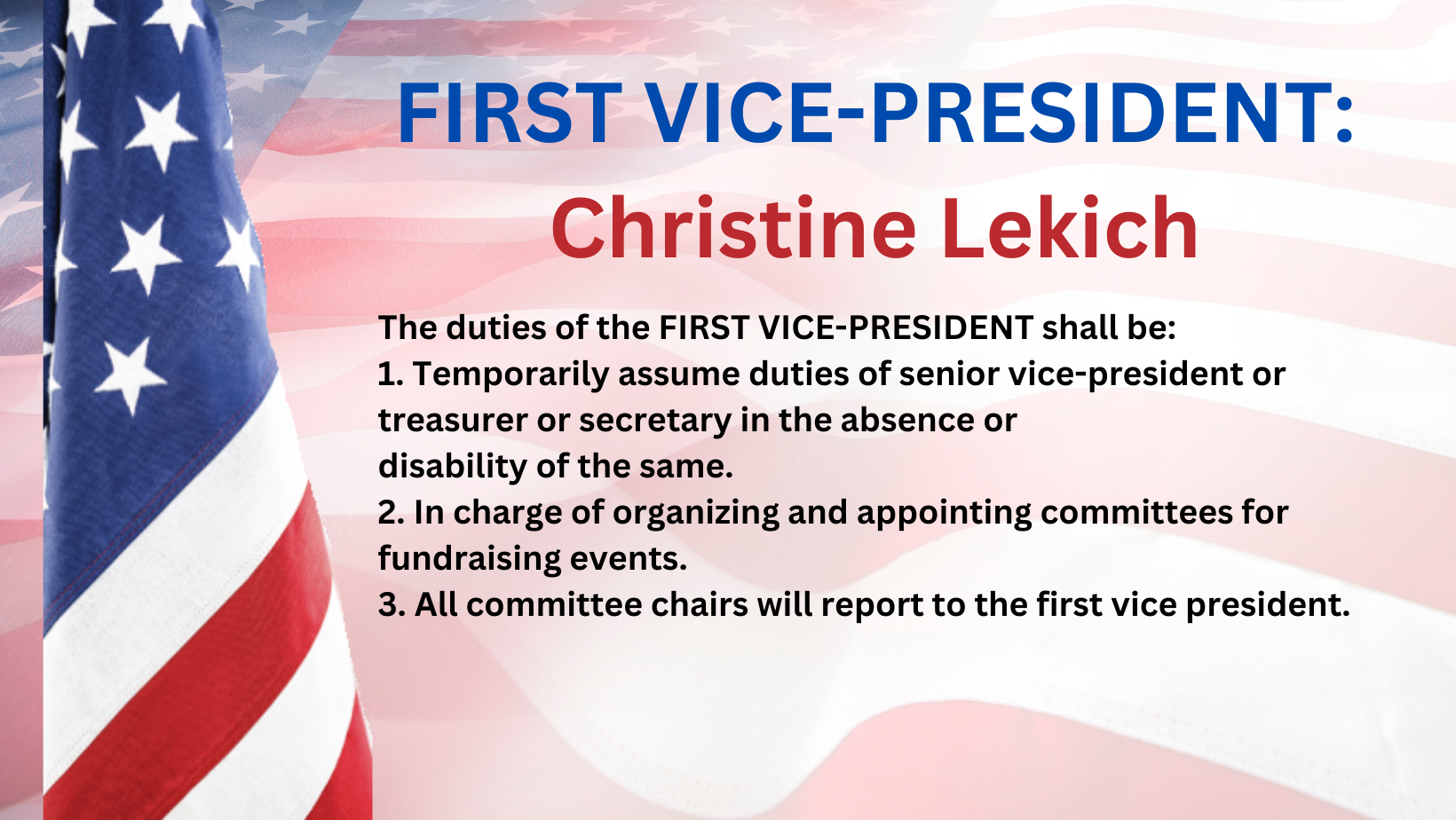 1st VP Christine Lekich