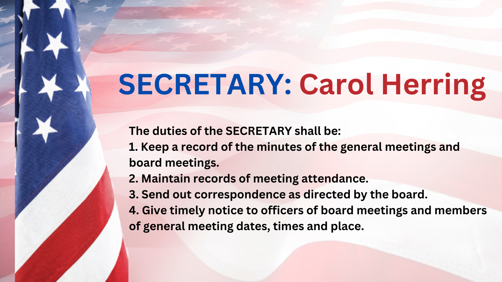 Secretary Carol Herring