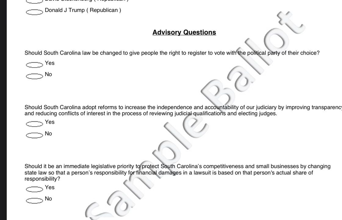 Sample Ballot for Republican Presidential Primary